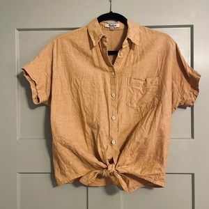 Madewell Short-Sleeve Tie-Front Top